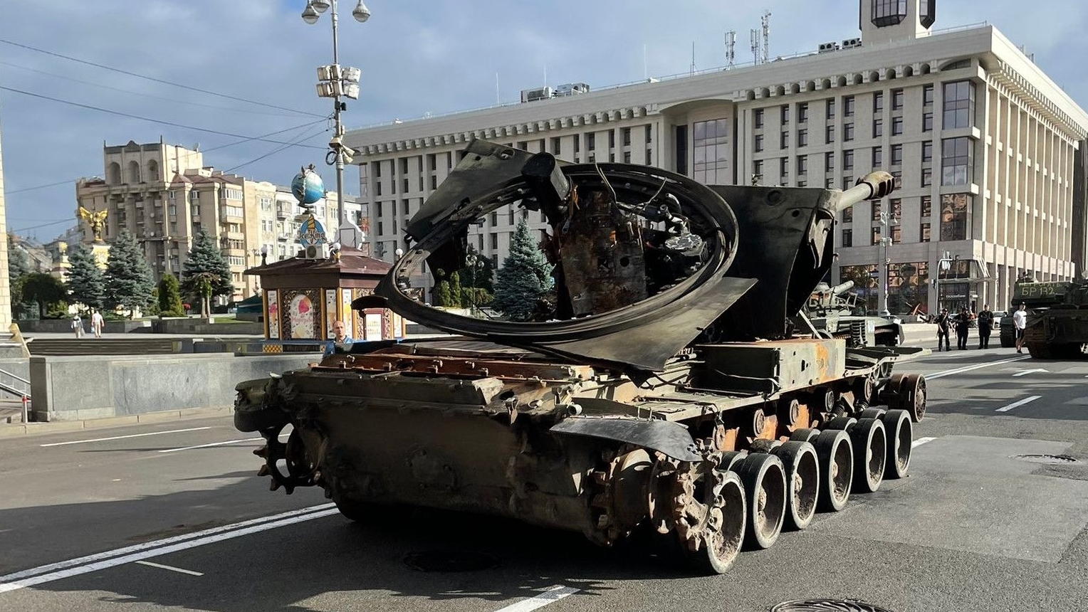 Russian equipment on the streets of Kyiv. Getting ready for the parade