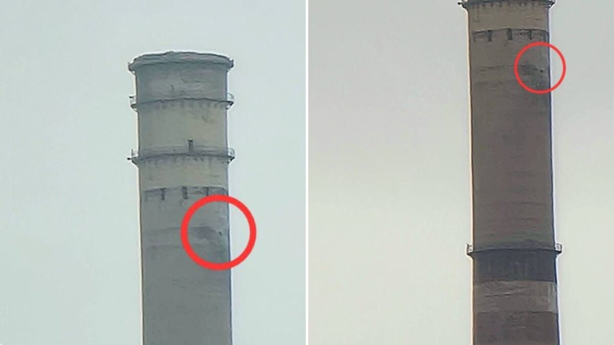 російські обстріли пошкодили димохід Запорізької атомної електростанції